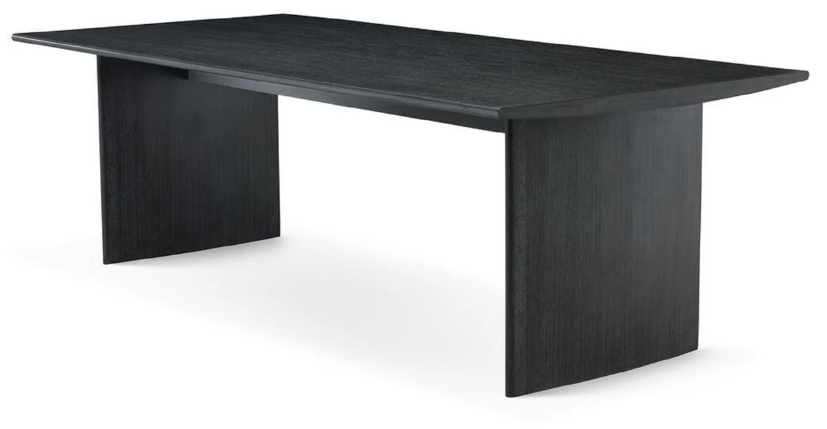 Luxus Esstisch Anthrazitgrau 230 x 110 x H. 76 cm - Massivholz Küchentisch - Rechteckiger Esszimmertisch - Luxus Esszimmer Möbel