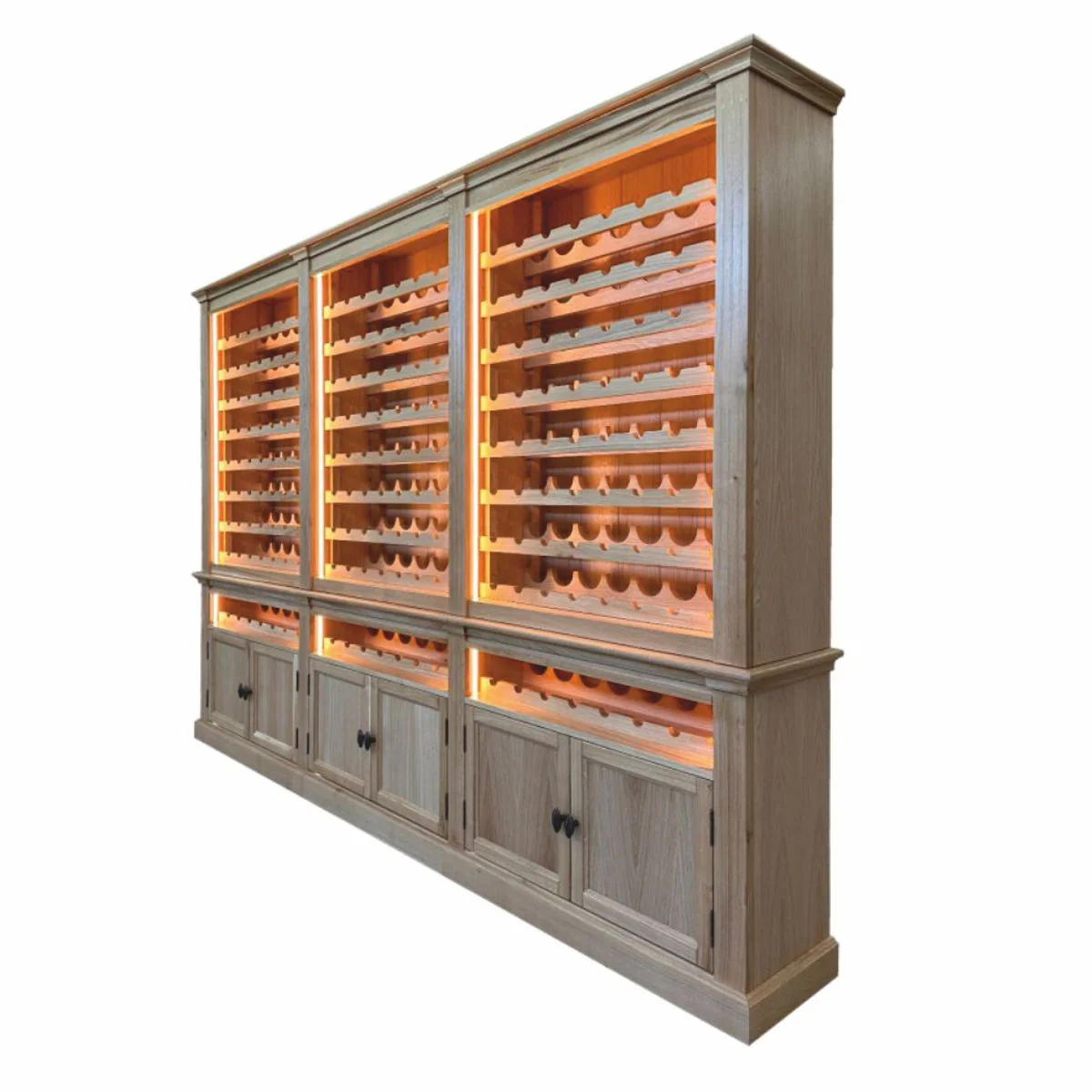 Landhausstil Weinschrank Grau / Braun 300 cm - Landhausstil Bar Möbel