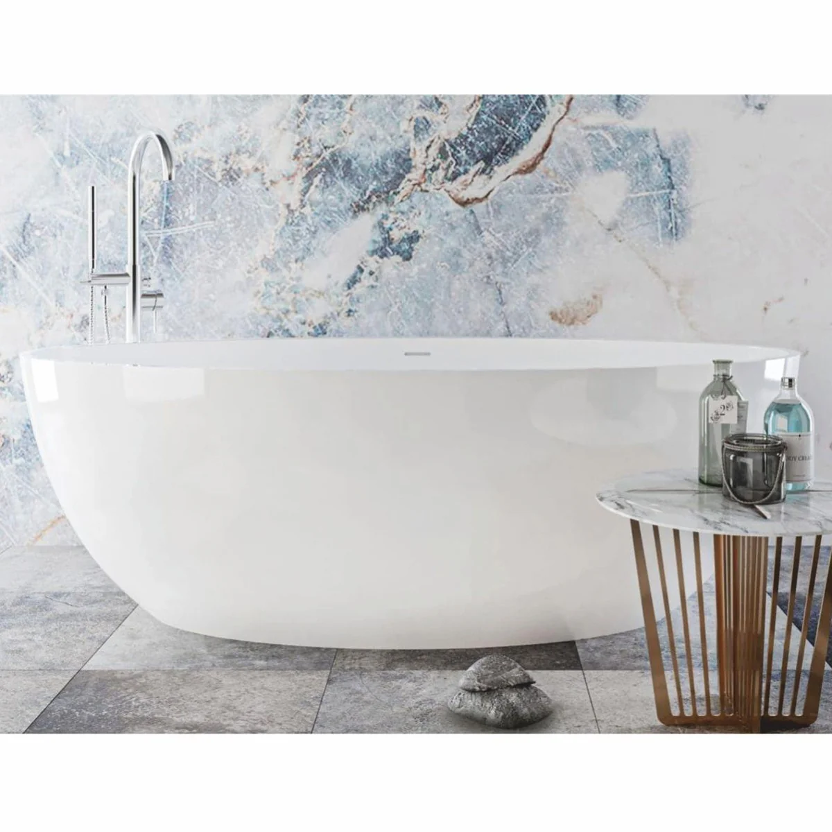 Luxus Badewanne Hochglanz Weiß 180 cm - Badezimmer Möbel
