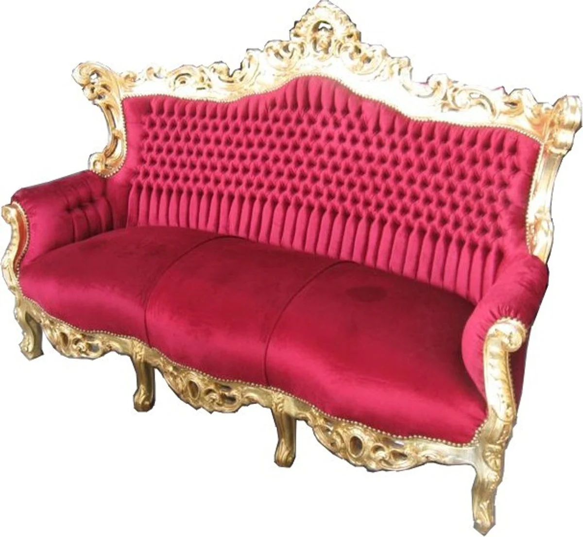 Barock Sofa Master Bordeaux Rot / Gold - Barockmöbel