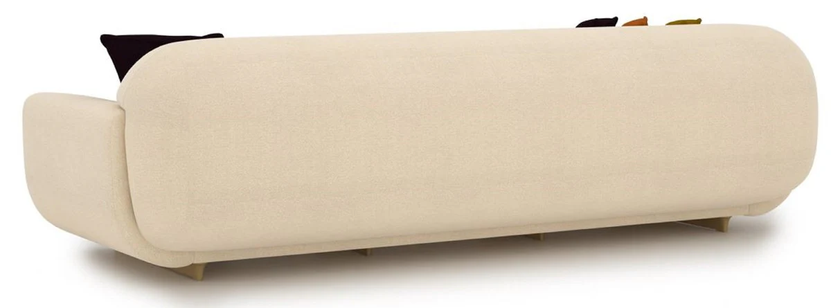 Luxus Sofa Creme / Beige 250 x 105 x H. 70 cm - Wohnzimmer Sofa - Hotel Sofa - Wohnzimmer Möbel - Hotel Möbel - Luxus Möbel - Luxus Einrichtung - Wohnzimmer Einrichtung