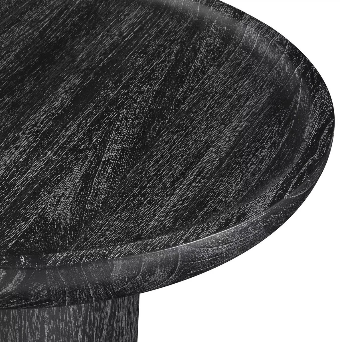 Luxus Beistelltisch Schwarzgrau Ø 64,5 x H. 46 cm - Runder Massivholz Tisch - Massivholz Wohnzimmer Möbel - Luxus Qualität