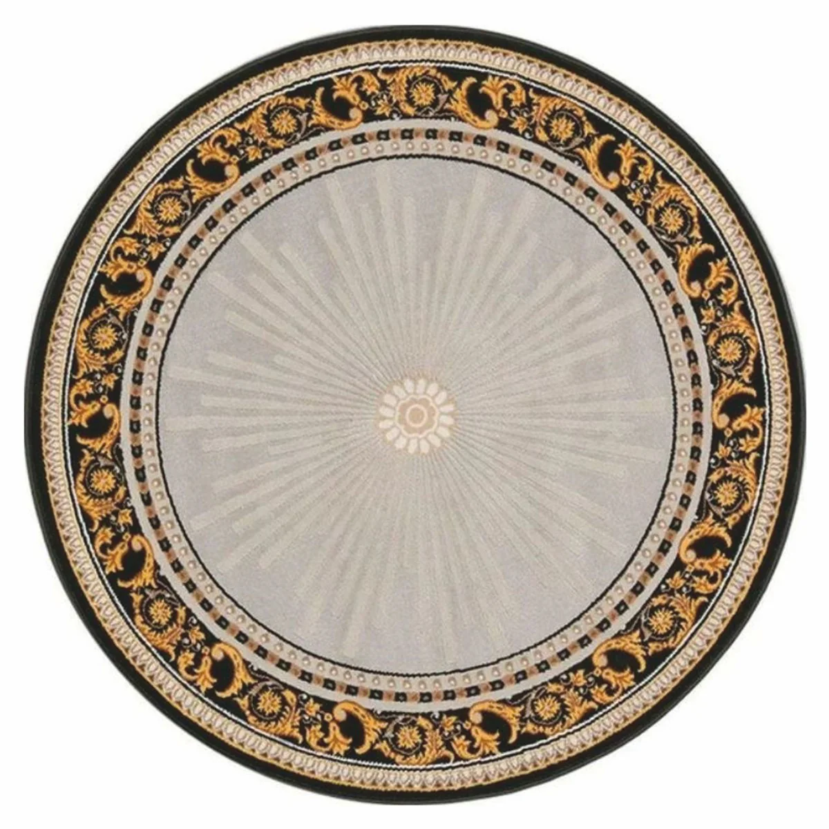 Luxus Barock Wohnzimmer Teppich Grau / Schwarz / Beige - Verschiedene Größen