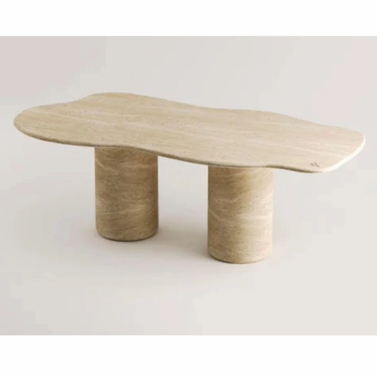 Luxus Travertin Esstisch Beige 190 cm - Luxus Küchen Möbel