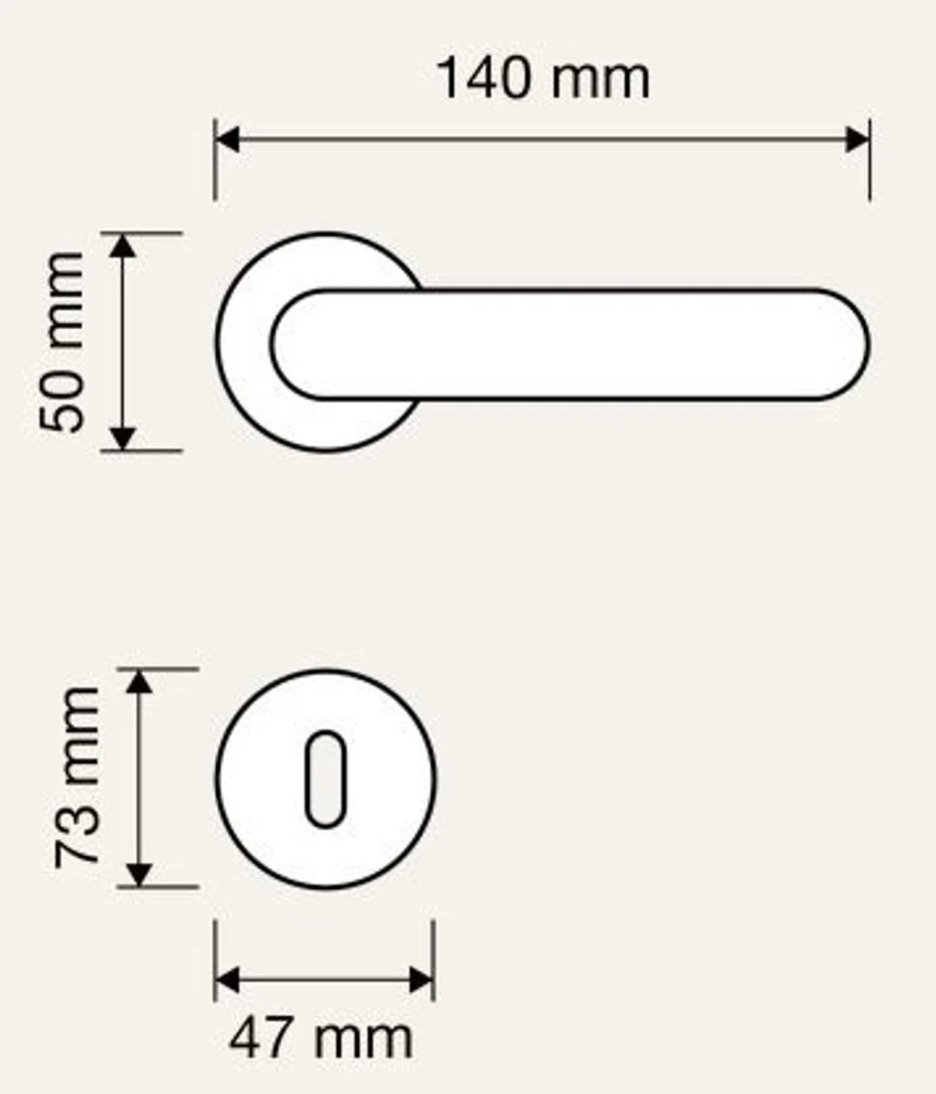 Barock Türklinken Set Messing Patiniert 14 x H. 5 cm - Barockmöbel