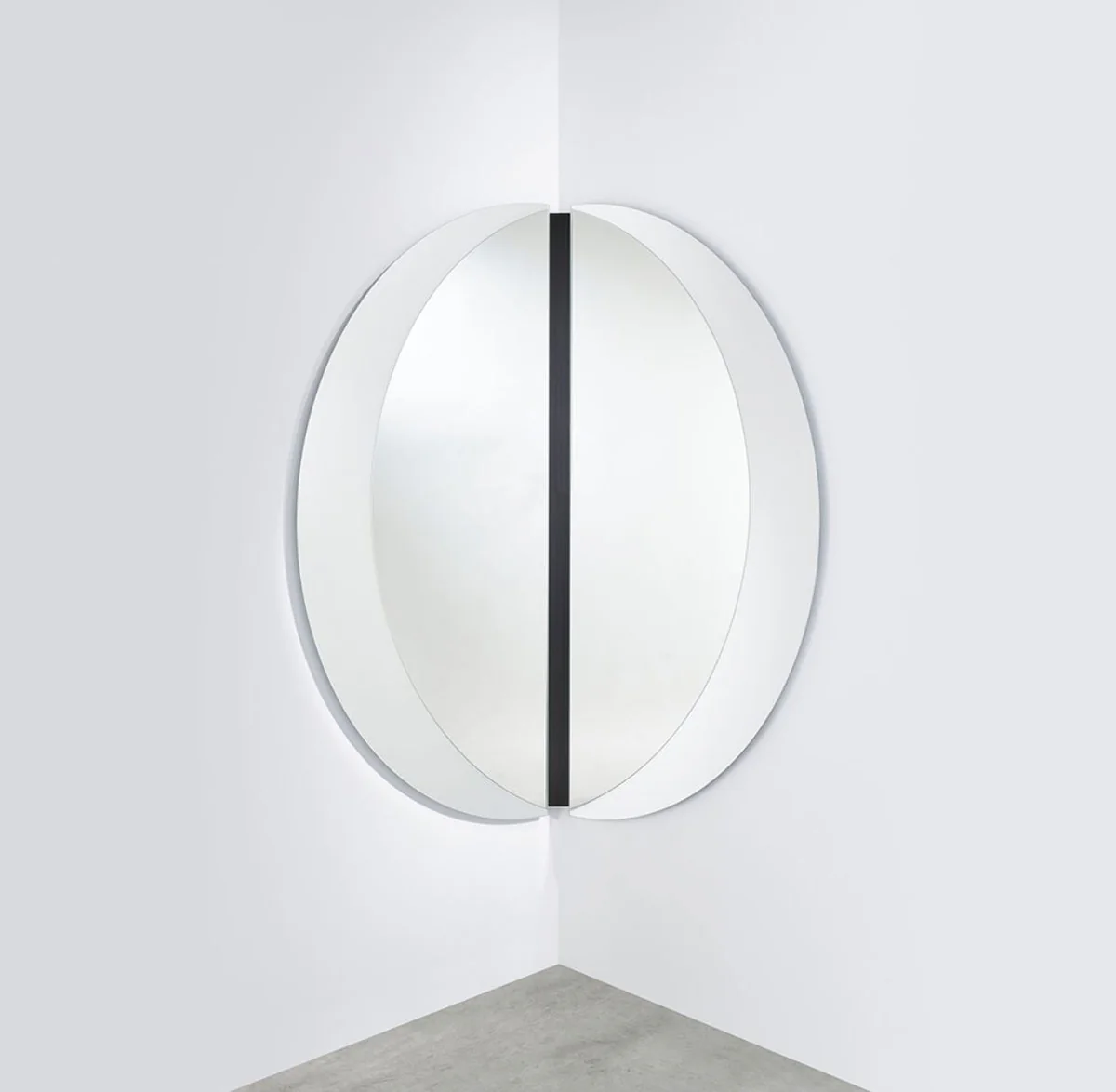 Luxus Eckspiegel Schwarz 150 x 3,5 x H. 150 cm - Eck Wandspiegel - Hotel Spiegel - Boutique Spiegel - Luxus Qualität