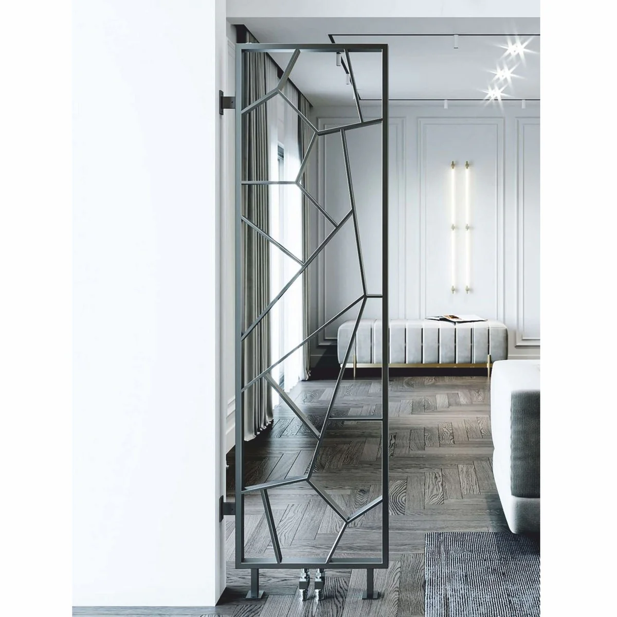 Luxus Edelstahl Heizung Grau H. 180 cm - Luxus Heizkörper