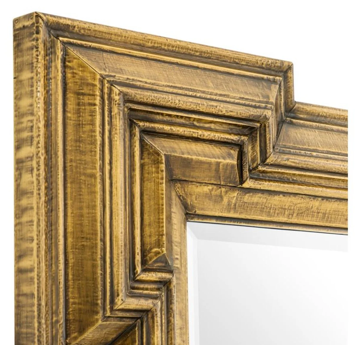 Luxus Spiegel Antik Messing 107 x H. 107 cm - Designer Wandspiegel