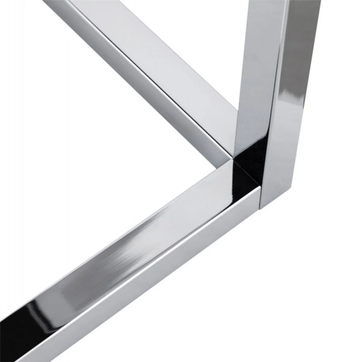 Designer Beistelltisch Schwarz / Chrom 42 x 42 x 44 cm - Tisch - Hotel Cafe Restaurant Praxis Kanzlei Einrichtung