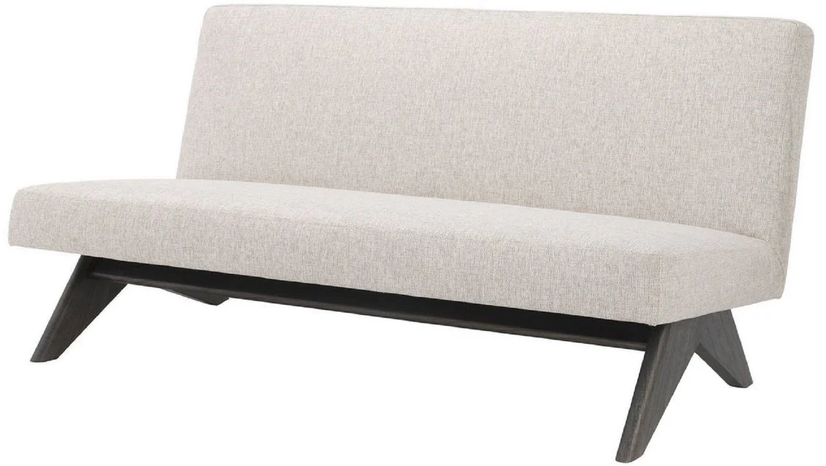 Luxus Couch Naturfarben / Braun 152 x 81 x H. 75 cm - Wohnzimmer Sofa - Luxus Wohnzimmer Möbel