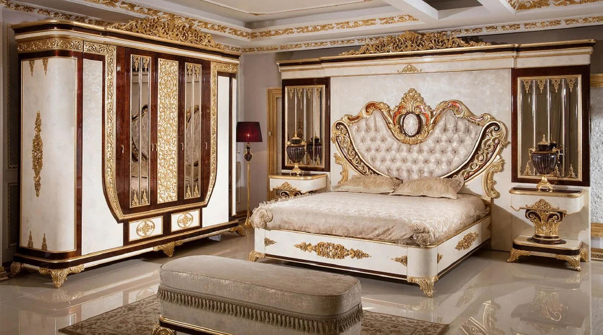 Luxus Barock Spiegel Braun / Gold H. 130 cm - Barock Möbel