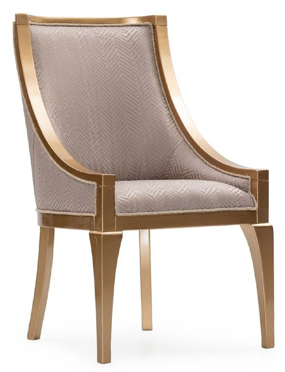 Luxus Barock Esszimmer Stuhl 6er Set Grau / Gold - Barockstil Küchen Stühle - Prunkvolle Luxus Esszimmer Möbel im Barockstil - Barock Esszimmer Möbel - Edel & Prunkvoll