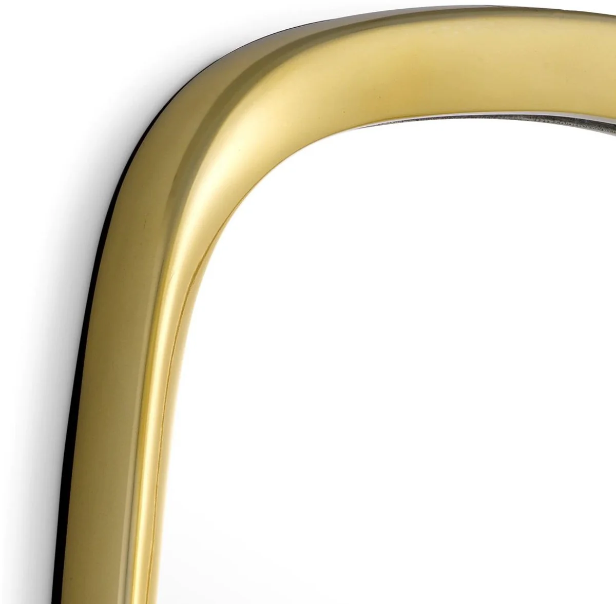 Luxus Wandspiegel Gold 43,5 x 4 x H. 45 cm - Aluminium Wohnzimmer Spiegel - Schlafzimmer Spiegel - Garderoben Spiegel - Luxus Möbel - Luxus Interior