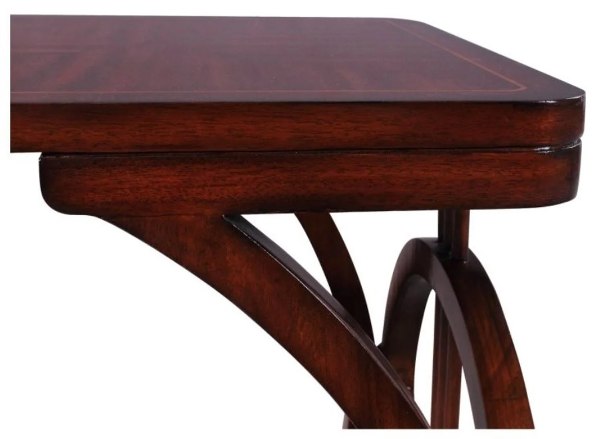 Art Deco Mahagoni Snack Tisch / Beistelltisch Braun 40 x 40 x H. 62 cm - Luxus Möbel