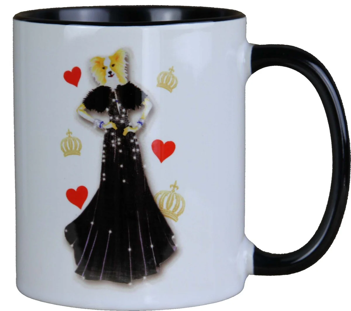 Harald Glööckler Pompöös Tasse Hund mit schwarzfarbenem Kleid - designed by Harald Glööckler