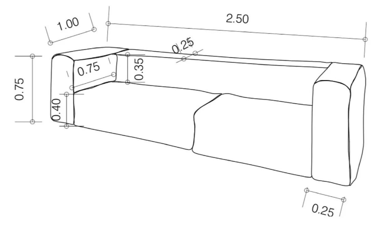Luxus Wohnzimmer Sofa mit Streifen Weiß / Blau 250 cm