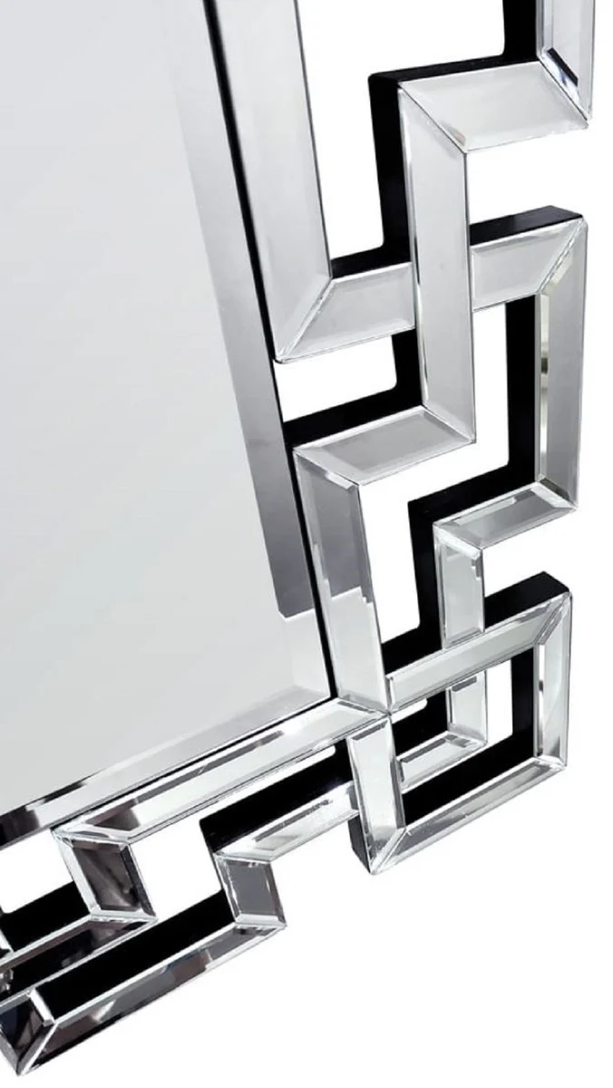 Designer Kristall Wandspiegel 80 x 3 x H. 120 cm - Rechteckiger Spiegel mit dekorativen Glaskristallen - Wohnzimmer Spiegel - Schlafzimmer Spiegel - Garderoben Spiegel - Luxus Möbel