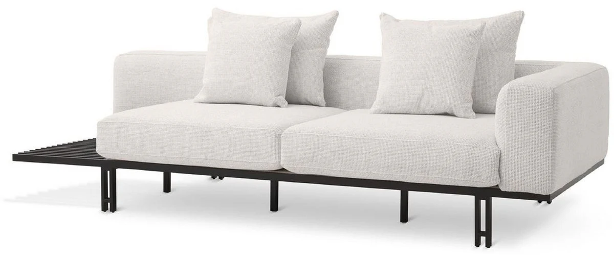 Luxus Sofa Creme / Bronze 233 x 104 x H. 60,5 cm - Modernes Wohnzimmer Sofa Rechte Seite - Hotel Sofa - Luxus Qualität