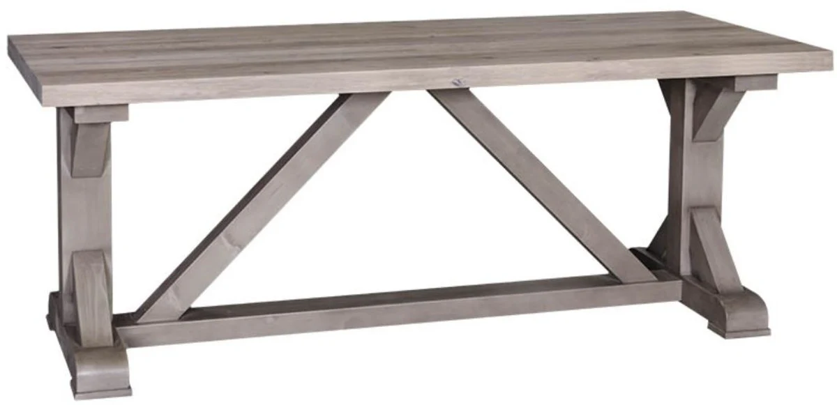 Landhausstil Esstisch Naturfarben / Grau 210 x 90 x H. 78 cm - Massivholz Küchentisch im Landhausstil