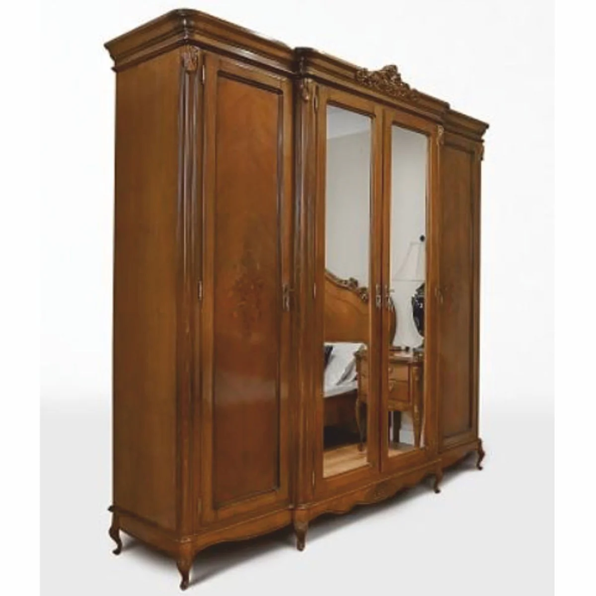Luxus Barock Schlafzimmer Schrank Braun 235,2 cm - Barock Schlafzimmer Möbel