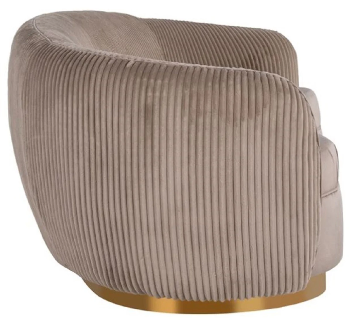 Luxus Sofa Braun / Gold 221 x 98 x H. 72 cm - Gebogenes Wohnzimmer Sofa - Wohnzimmer Möbel - Wohnzimmer Einrichtung - Luxus Möbel - Luxus Einrichtung - Möbel Luxus