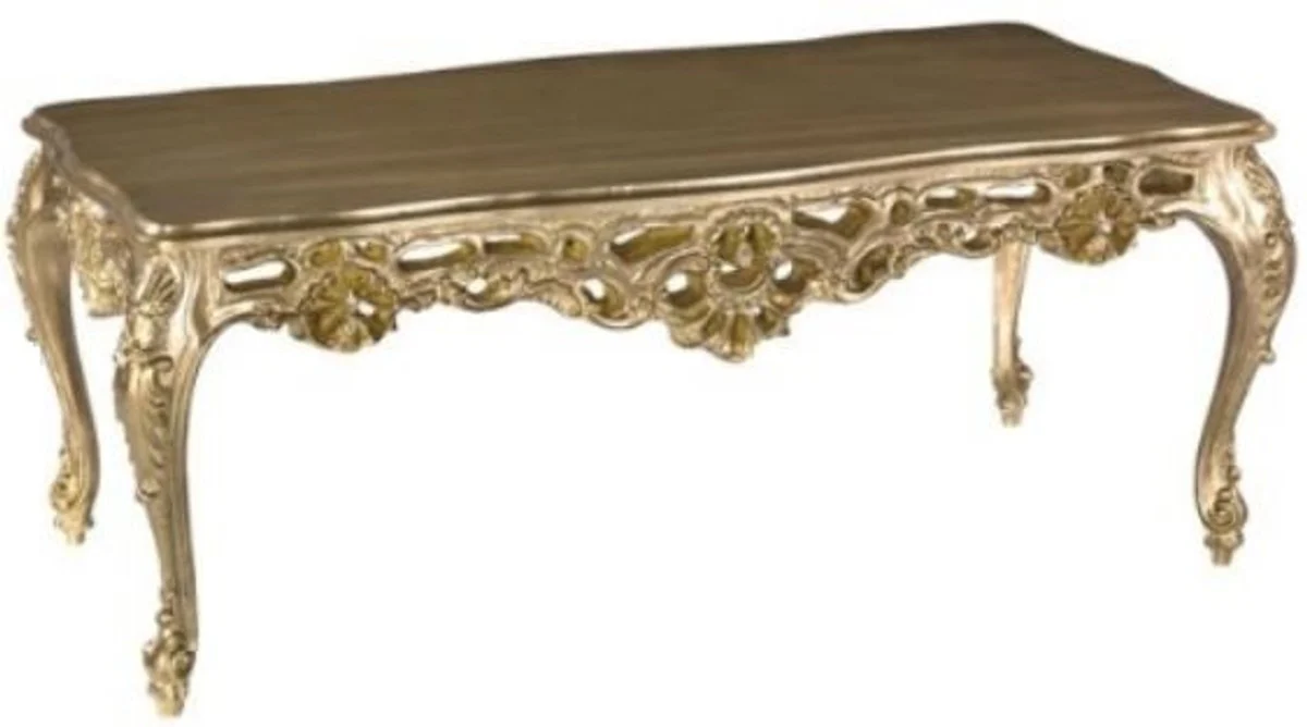 Luxus Barock Couchtisch Bronze-Gold 109 x 57 x H. 44 cm - Prunkvoller Wohnzimmertisch - Barock Wohnzimmer Möbel - Luxus Qualität - Made in Italy