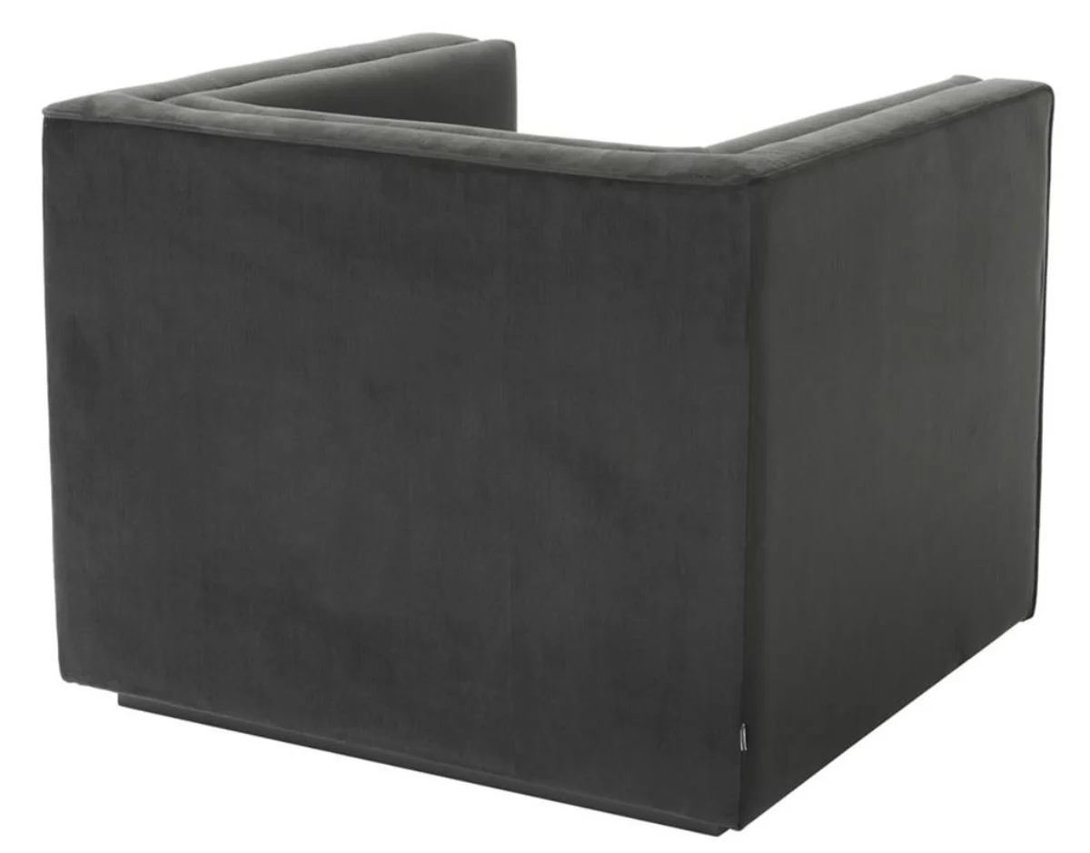 Luxus Sessel Anthrazitgrau 92 x 86 x H. 73,5 cm - Luxus Wohnzimmer Sessel