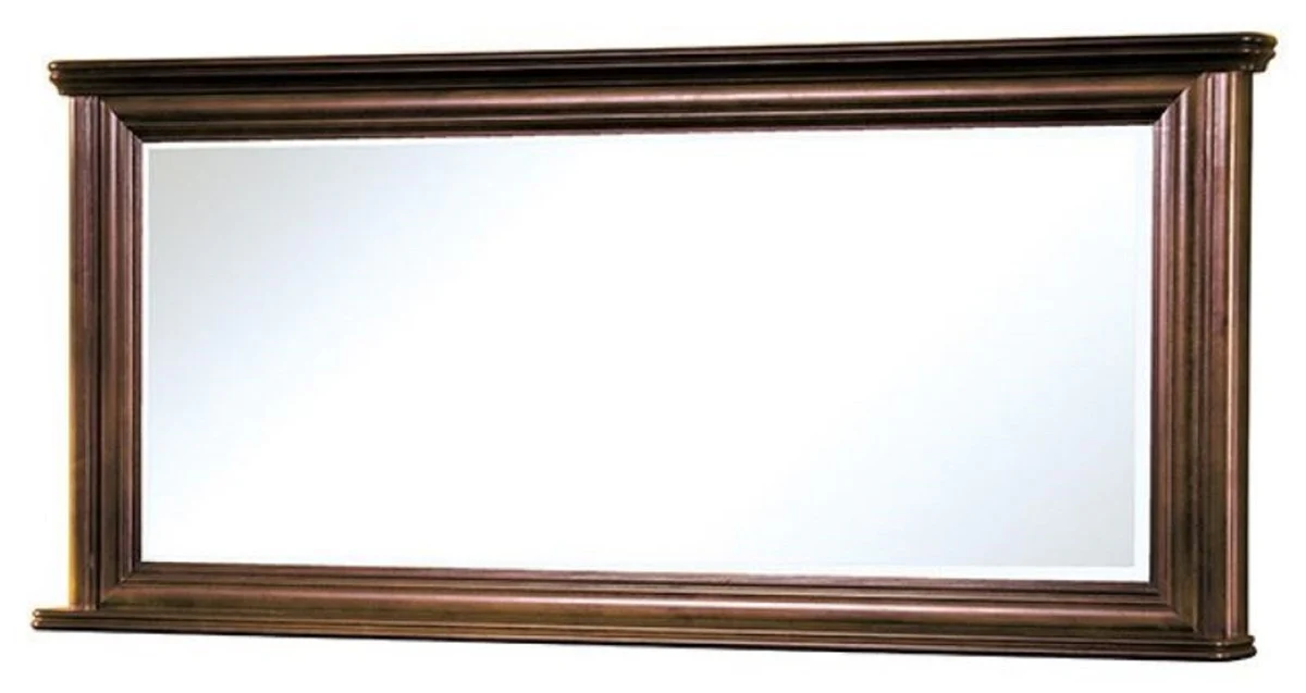 Luxus Jugendstil Spiegel Dunkelbraun 157 x 12 x H. 71,2 cm - Rechteckiger Massivholz Wandspiegel - Schlafzimmer Spiegel - Barock & Jugendstil Schlafzimmer Möbel