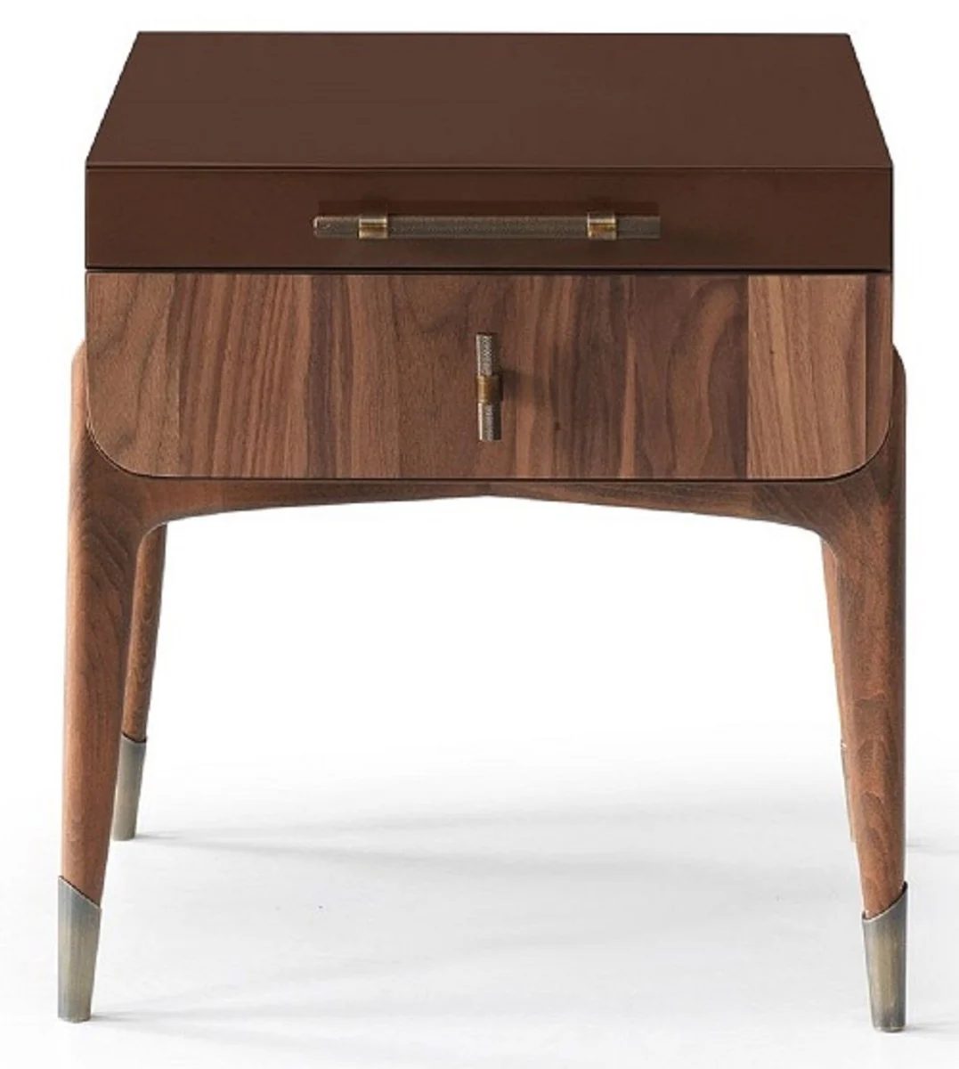 Luxus Schlafzimmer Set Hellbraun / Braun - 1 Doppelbett mit Kopfteil & 2 Nachtkommoden - Luxus Schlafzimmer Möbel - Luxus Schlafzimmer Einrichtung