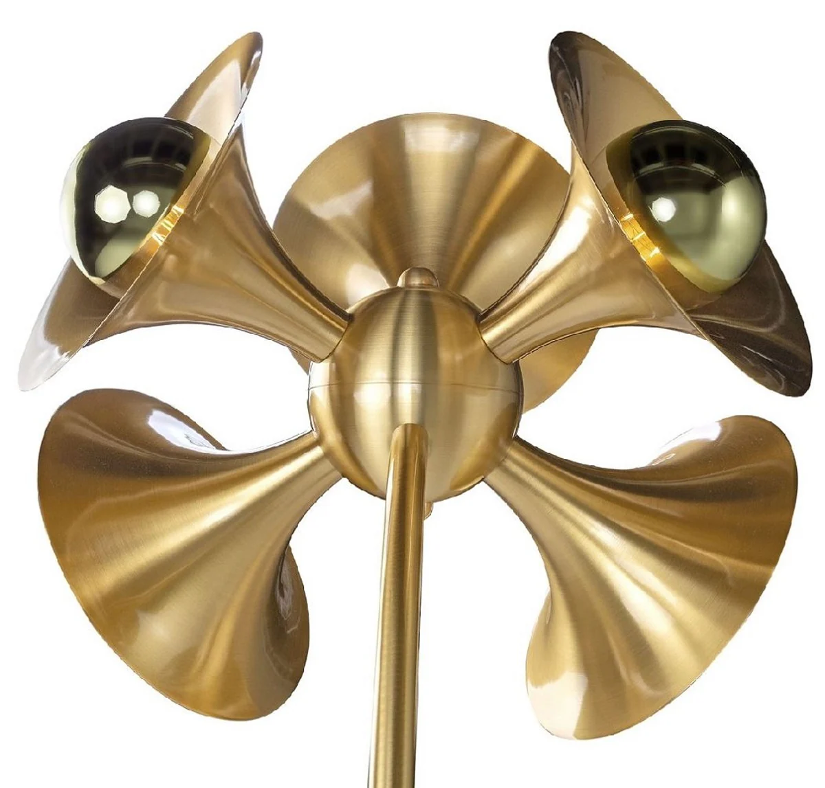 Luxus Stehleuchte Messing / Schwarz 55 x 73 x H. 183 cm - Messing Stehleuchte mit Marmorfuß - Luxus Stehleuchten - Luxus Leuchten - Luxus Interior