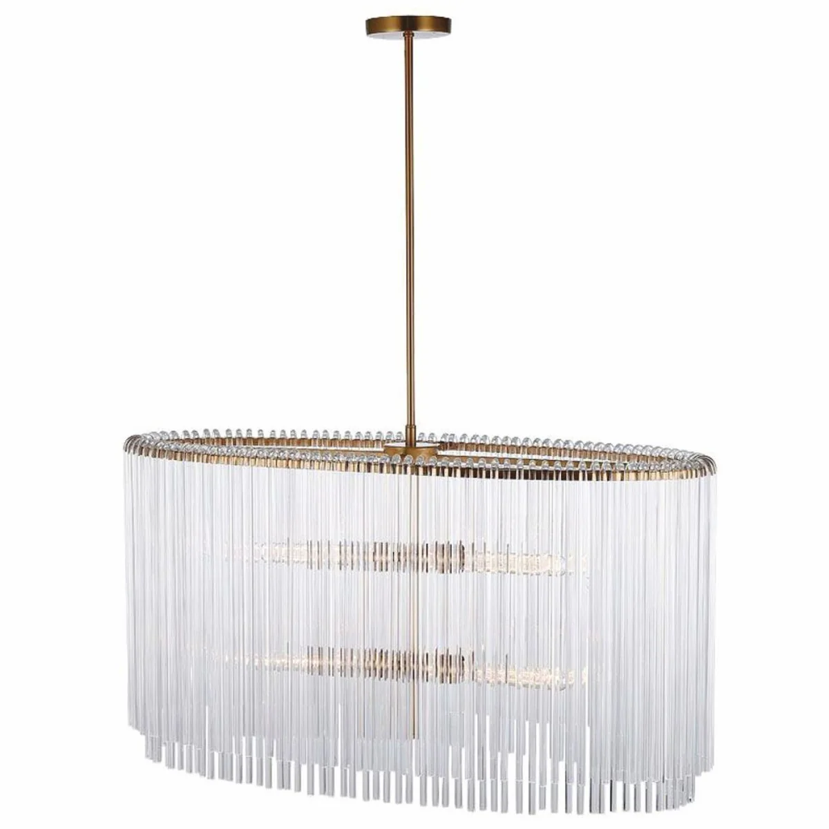 Glas Kronleuchter Gold 60 x 55 x H. 45 cm - Ovaler Kronleuchter