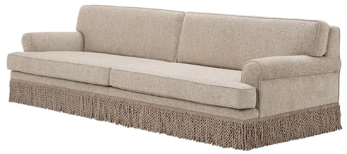 Luxus Wohnzimmer Sofa Beige 277 x 101 x H. 77 cm