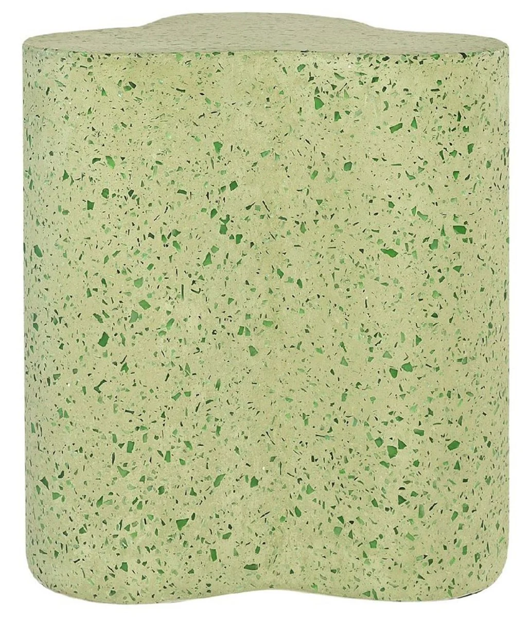 Luxus Terrazzo Naturstein Beistelltisch / Hocker Grün 41,5 x 41,5 x H. 45 cm - Wohnzimmer Möbel - Hotel Möbel - Naturstein Möbel - Luxus Möbel - Luxus Einrichtung