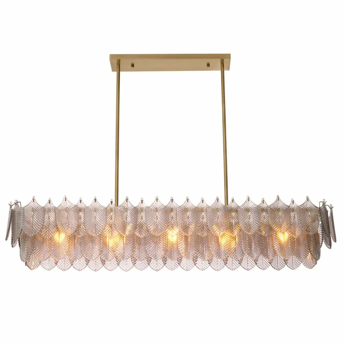 Luxus Wohnzimmer Kronleuchter Messing / Grau 140 cm