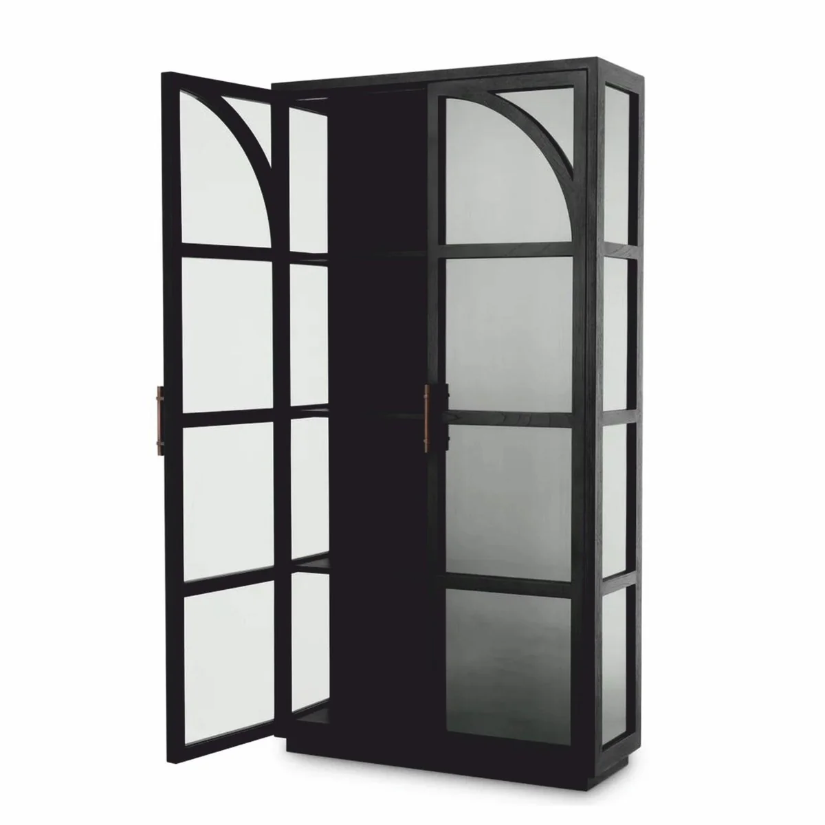 Luxus Vitrine Schwarz / Bronze 118 x 44,5 x H. 210 cm - Luxus Interior