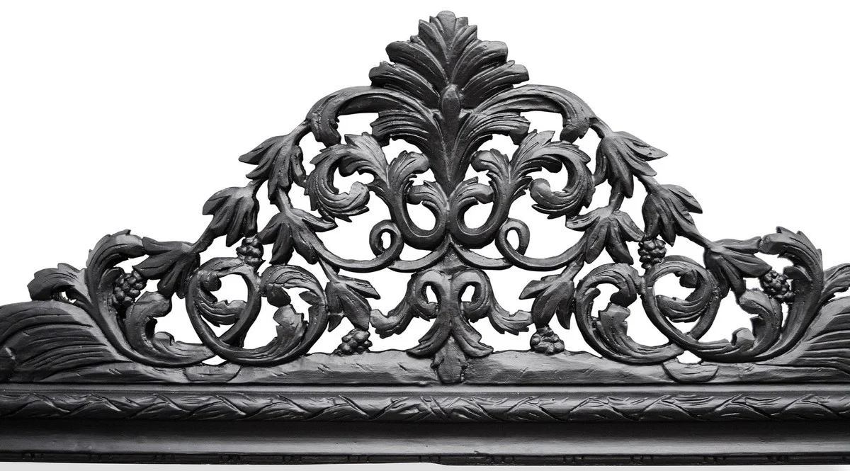 Barock Wandspiegel Schwarz 190 x H. 155 cm - Wohnzimmer Spiegel im Barockstil
