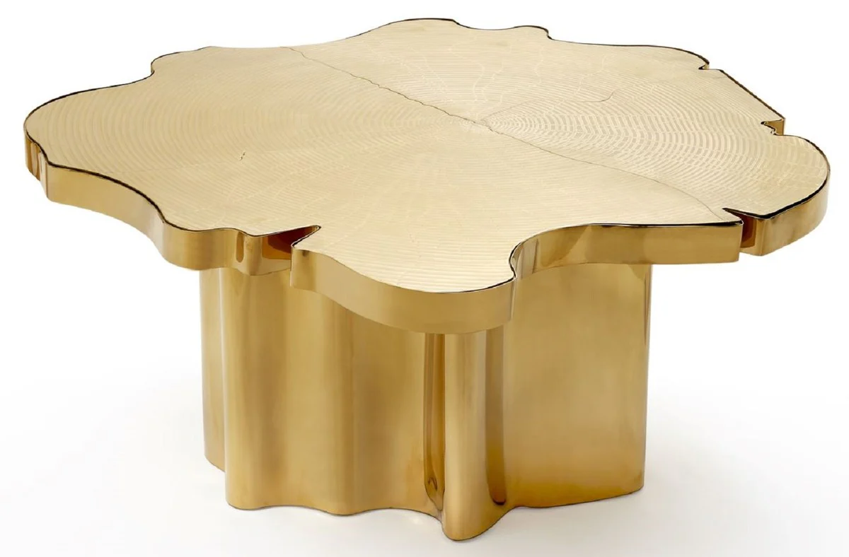 Luxus Couchtisch Gold 105 x 109 x H. 45 cm - Edelstahl Wohnzimmertisch - Luxus Wohnzimmer & Hotel Möbel