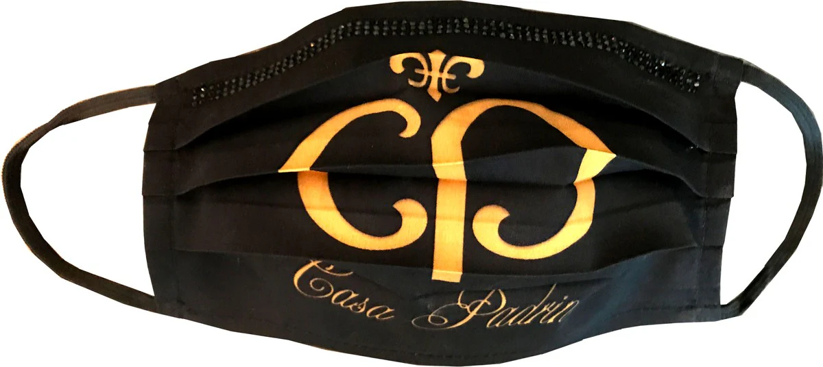 Bling Bling Maske Schwarz / Gold - CP Maske mit schwarzen Glitzersteinen