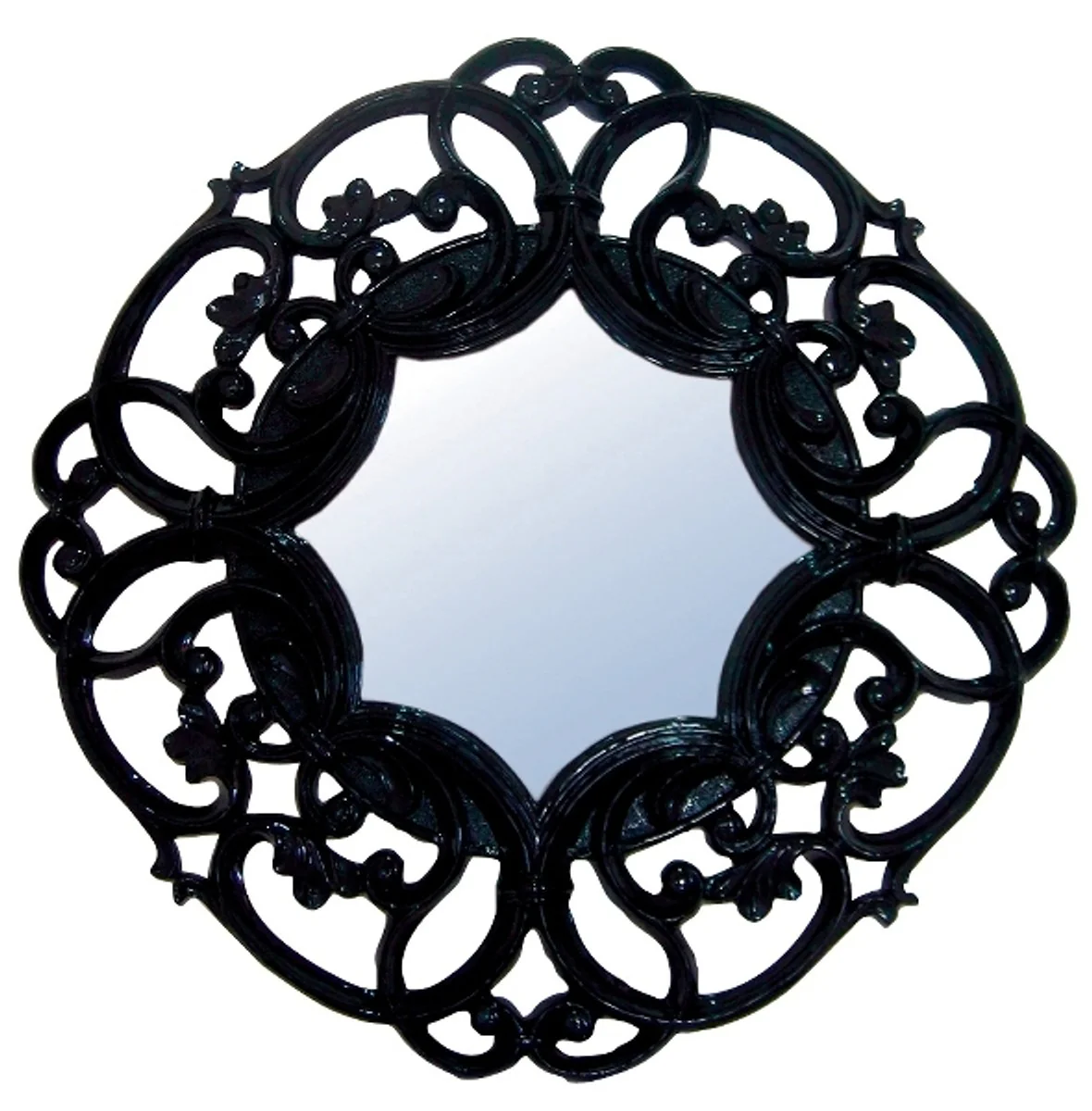 Spiegel / Wandspiegel Schwarz Ø 100 cm - Art Deco Möbel