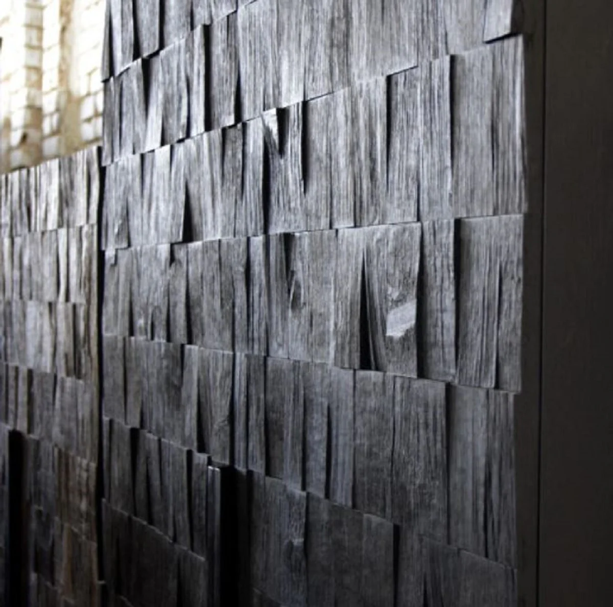 Luxus Regalschrank mit 2 Türen Matt Schwarz / Schwarz 80 x 45 x H. 180 cm - Massivholz Schrank mit Metall Beinen - Luxus Möbel