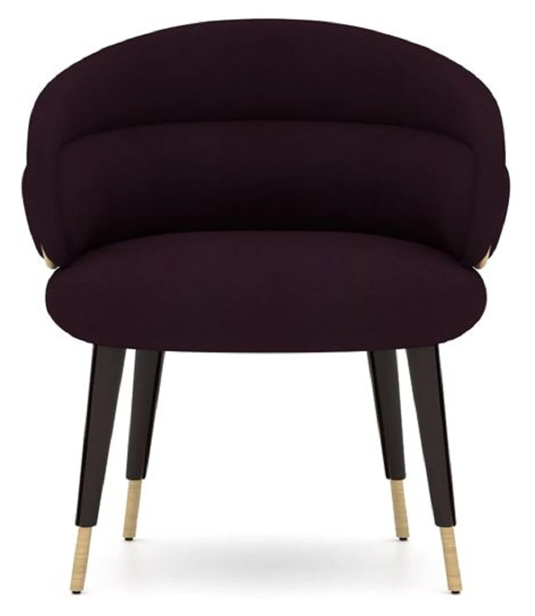 Luxus Esszimmer Stuhl 8er Set Lila / Schwarz / Beige - Küchen Stühle mit Armlehnen - Esszimmer Möbel - Restaurant Möbel - Hotel Möbel - Luxus Möbel