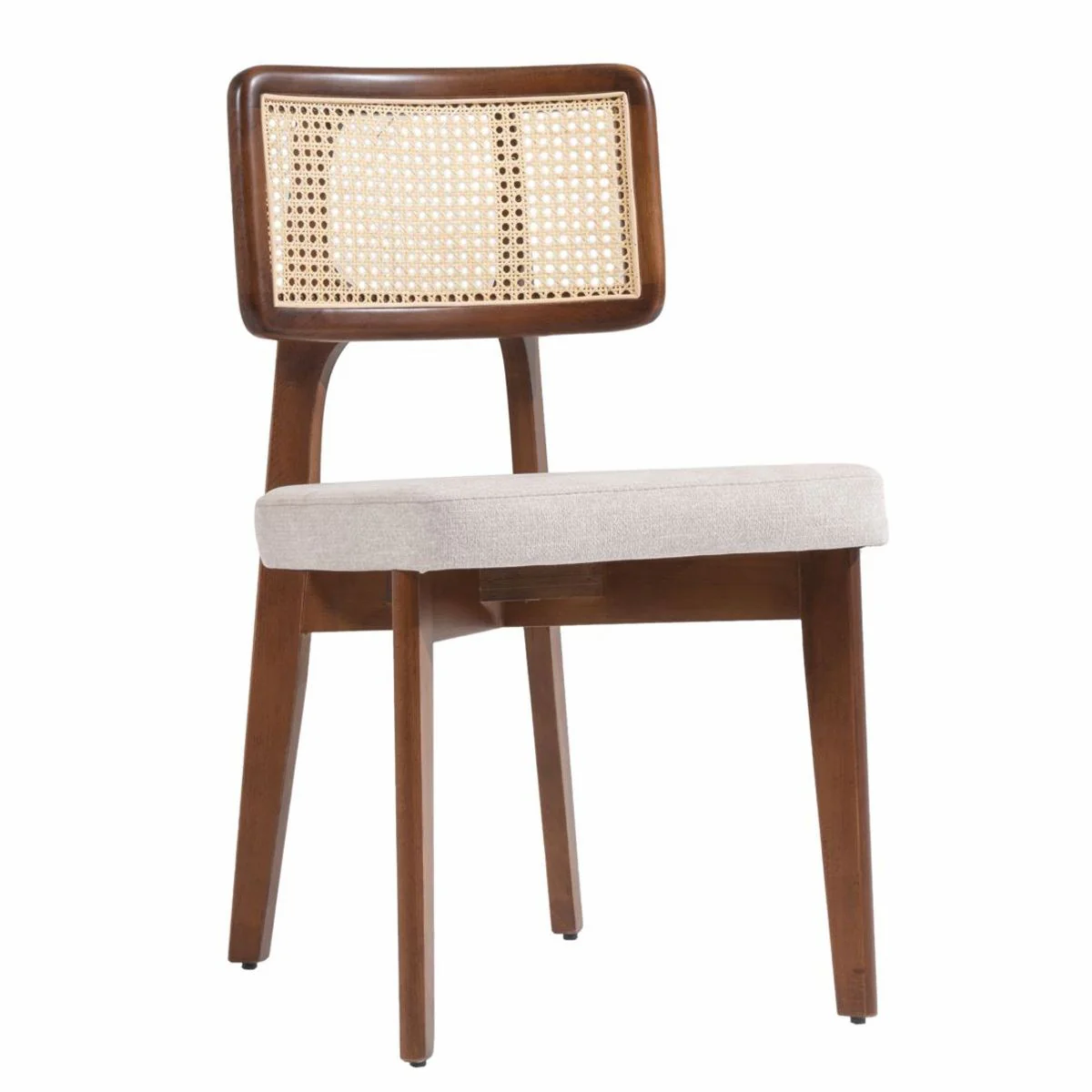 Luxus Esszimmer Stuhl 6er Set Grau / Braun / Naturfarben H. 85 cm