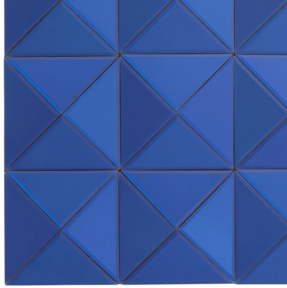 Designer Spiegel Blau 110 x 4 x H. 110 cm - Luxus Wohnzimmer Wandspiegel - Designermöbel