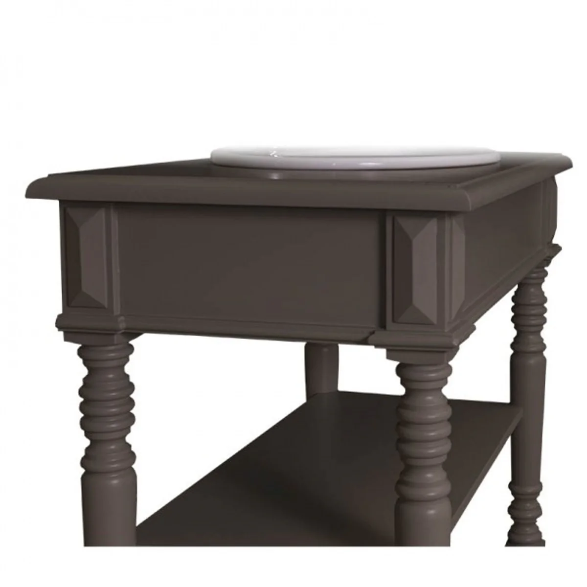 Landhaus Stil Waschschrank Waschtisch inkl 1 Waschbecken Grau - Bad Schrank