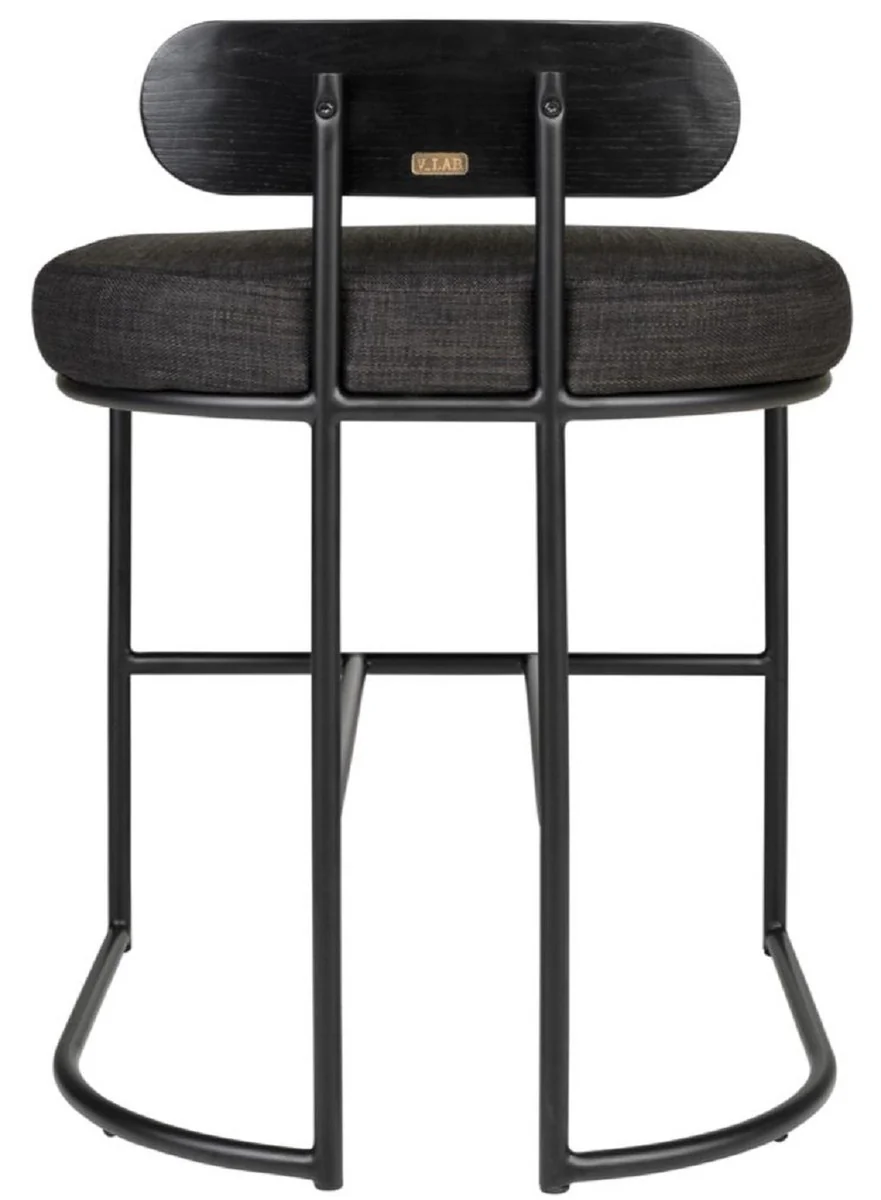 Designer Esszimmerstuhl Schwarz 46 x 46 x H. 64,5 cm - Moderner Küchenstuhl mit pulverbeschichtetem Stahl - Luxus Esszimmermöbel