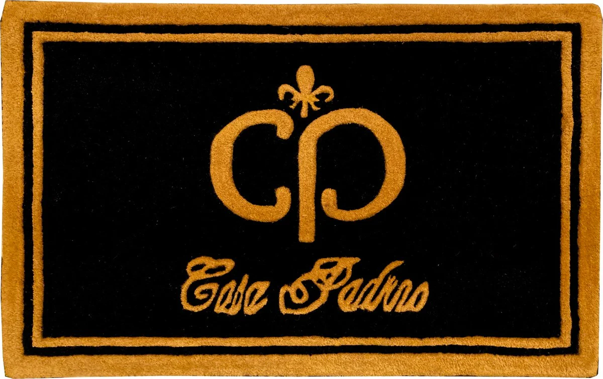 Designer Fußmatte Schwarz / Gold 80 x 50 cm - Elegante Schmutzfangmatte - Deko Accessoires