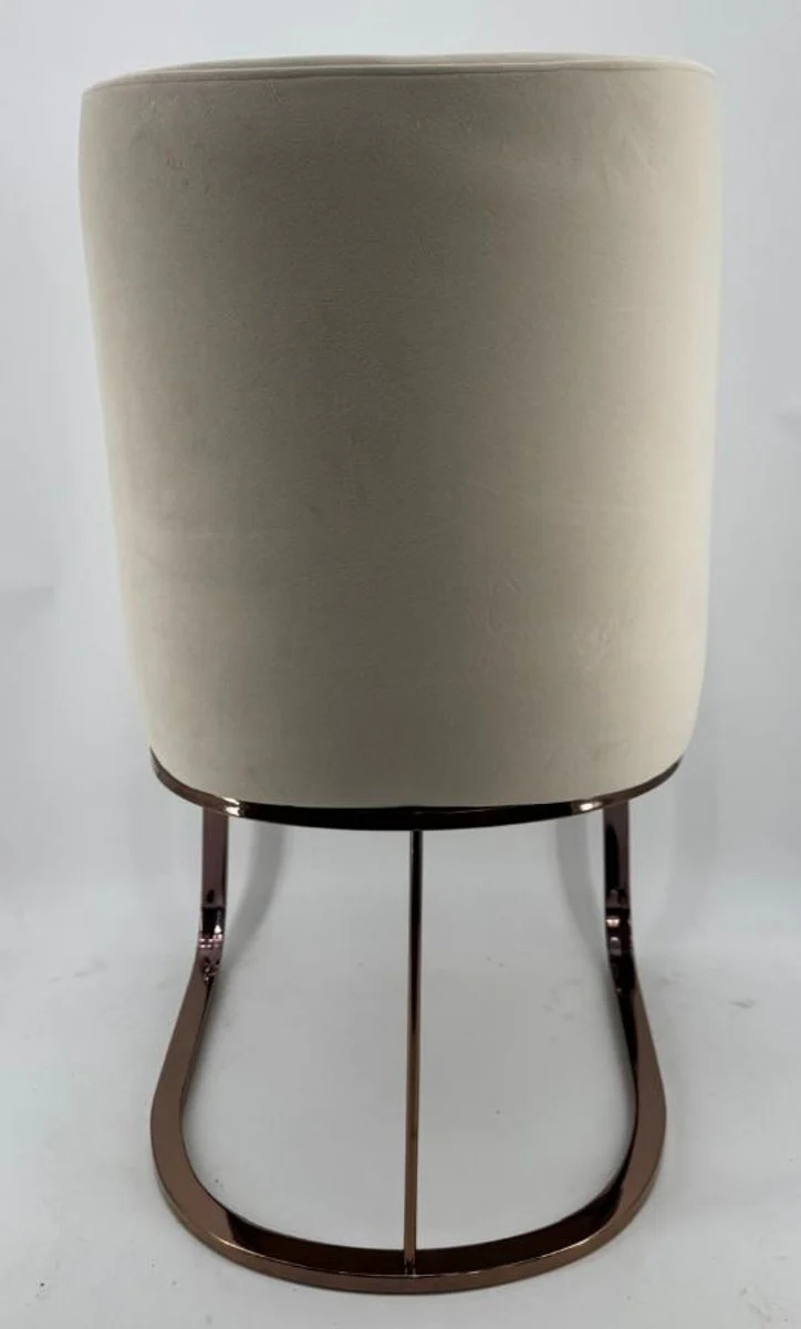 Luxus Esszimmer Stuhl Creme / Bronze - Esszimmer Möbel