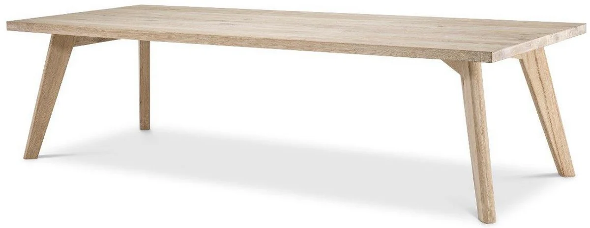 Luxus Massivholz Esstisch Naturfarben 280 x 110,5 x H. 76 cm - Rechteckiger Eichenholz Küchentisch - Massivholz Esszimmer Möbel - Luxus Qualität