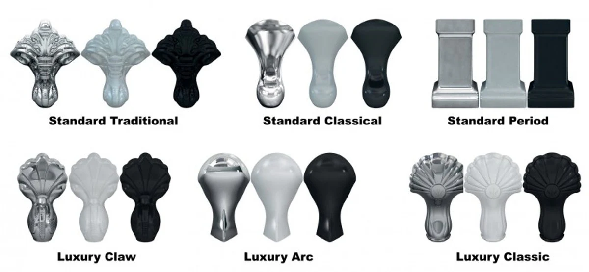 Jugendstil Badewanne Naturstein freistehend 1700mm BBlan Weiß - Freistehende Retro Antik Badewanne