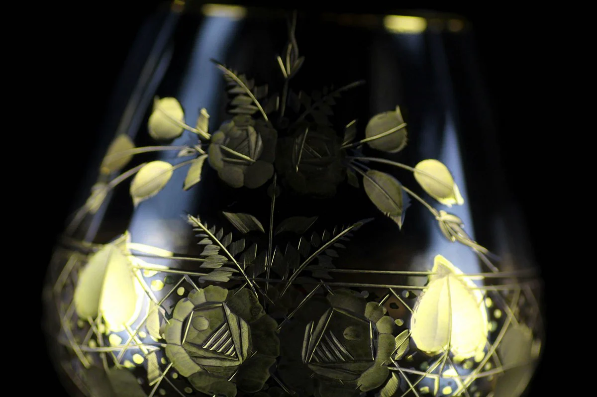 Luxus Barock Brandy Glas 6er Set Gold Ø 9 x H. 14,5 cm - Handgefertigte und handgravierte Cognac Gläser - Hotel & Restaurant Accessoires - Luxus Qualität